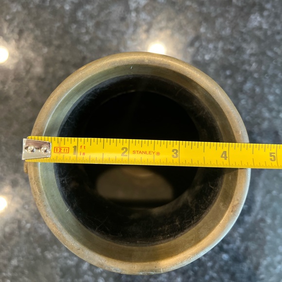 ANTIQUE JAPANESE CHAMPLEVE CLOISONNE METAL VASE - Picture 7 of 8